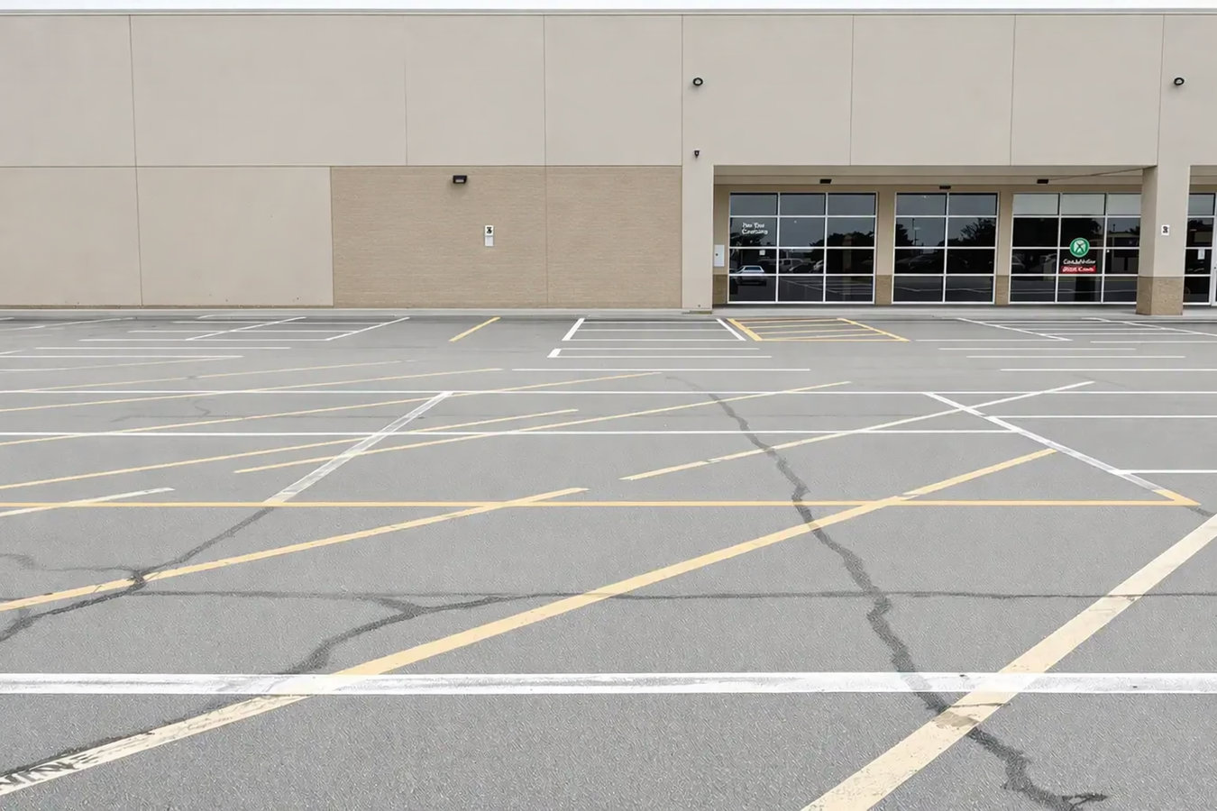 Concrete parking lot building